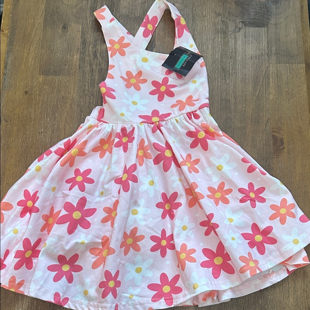Emerald Pink Floral Kids Dress